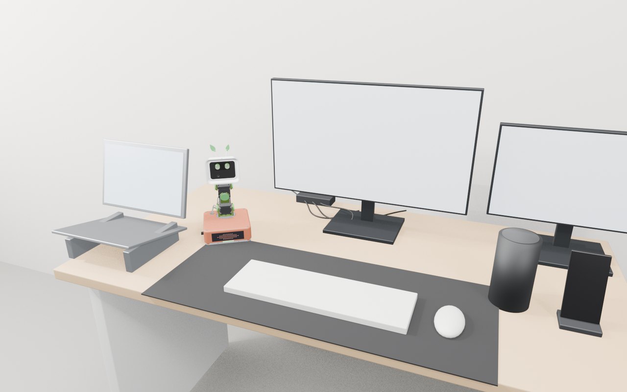 Botanical robot on the device-heavy desk